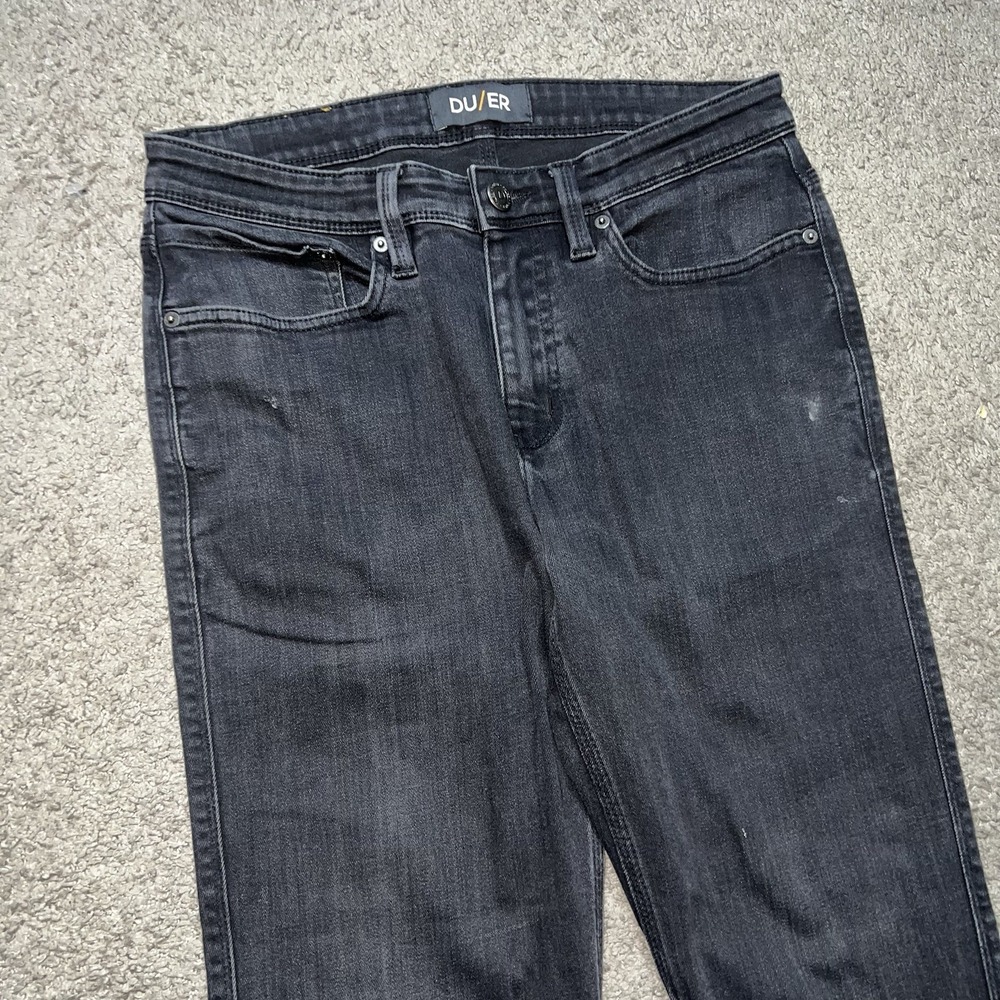 DU/ER No Sweat Slim Fit Pants N2X Stretch 32X32 Mens Black Chino Duer